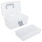Clear Gray Empty First Aid Storage Box, Multipurpose Tackle Box, Plastic Sewing Box, Tool Box, Crafts Supplies Organizer Case with Handle and Removable Tray
